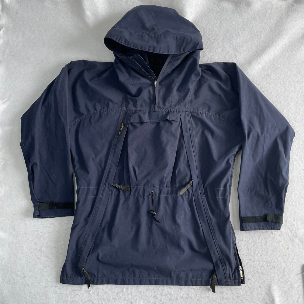 Kanuk Anorak Pullover Jacket Mens 4 Navy Blue Hooded Gorpcore Windbreaker